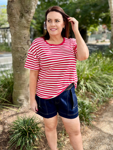 Wynona Tee – Red Stripe