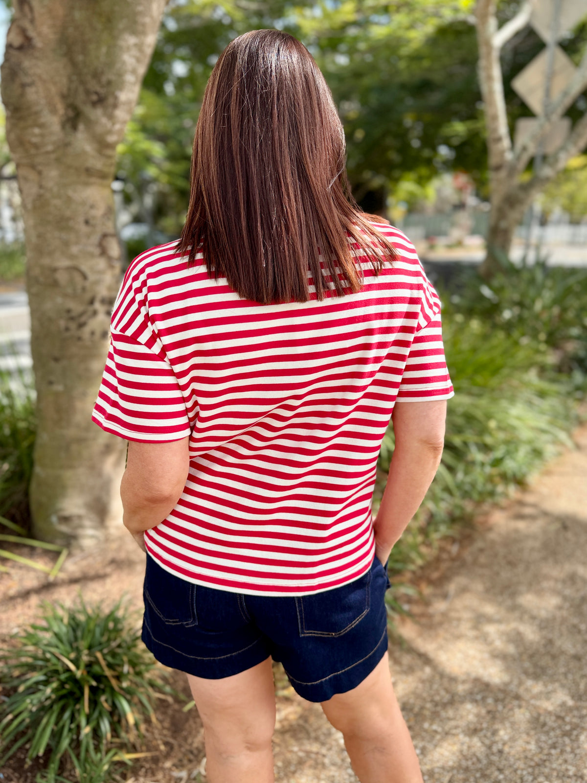 Wynona Tee – Red Stripe