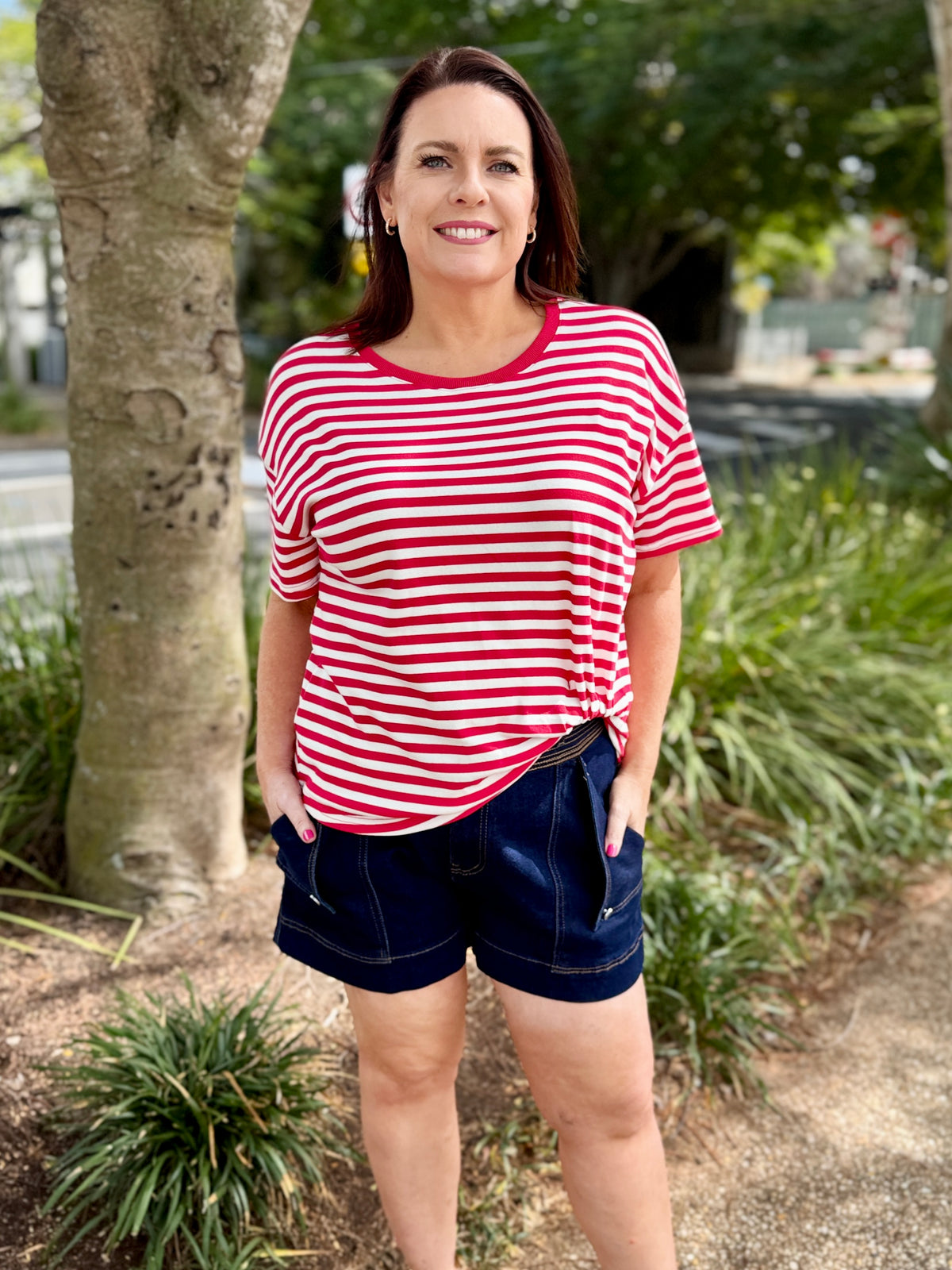 Wynona Tee – Red Stripe