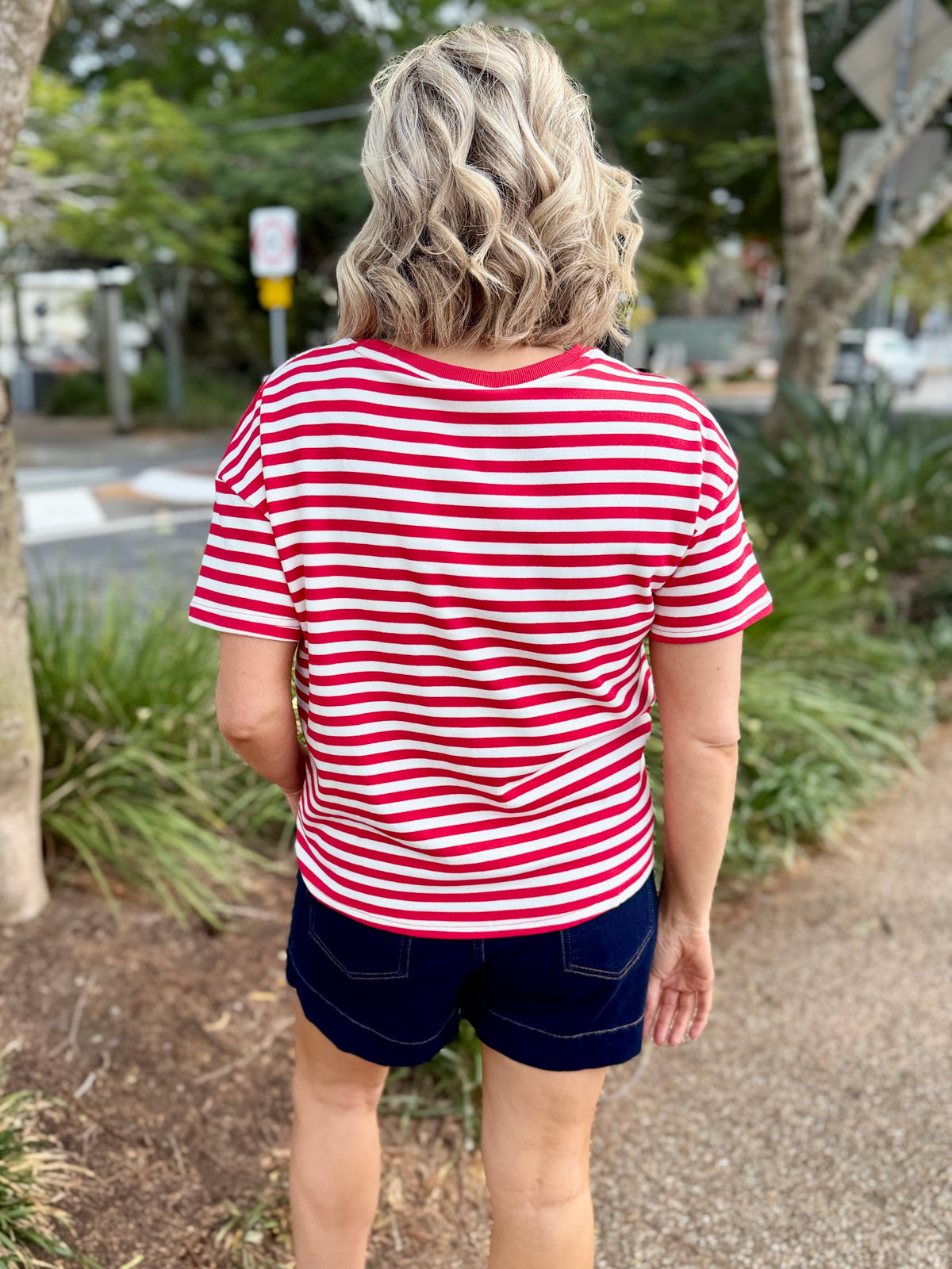 Wynona Tee – Red Stripe