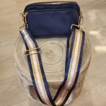 Stripe Navy Bag Strap - Cross Over Shoulder Bag Navy