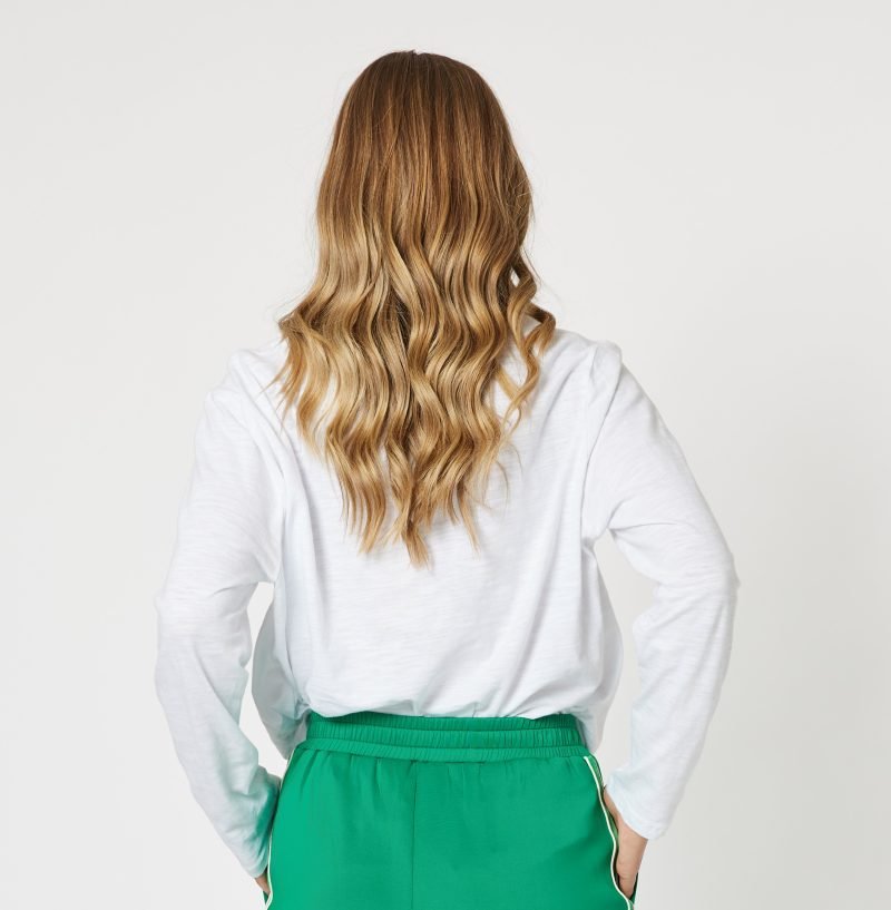 Les Copines Top - White Cotton Long Sleeve Top - Threadz