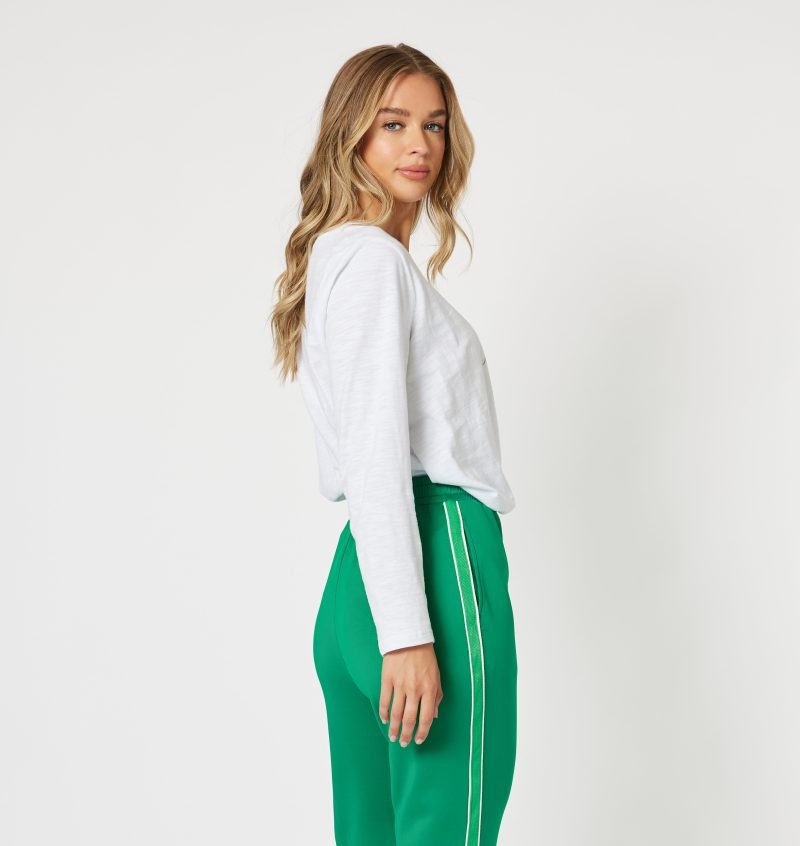 Les Copines Top - White Cotton Long Sleeve Top - Threadz