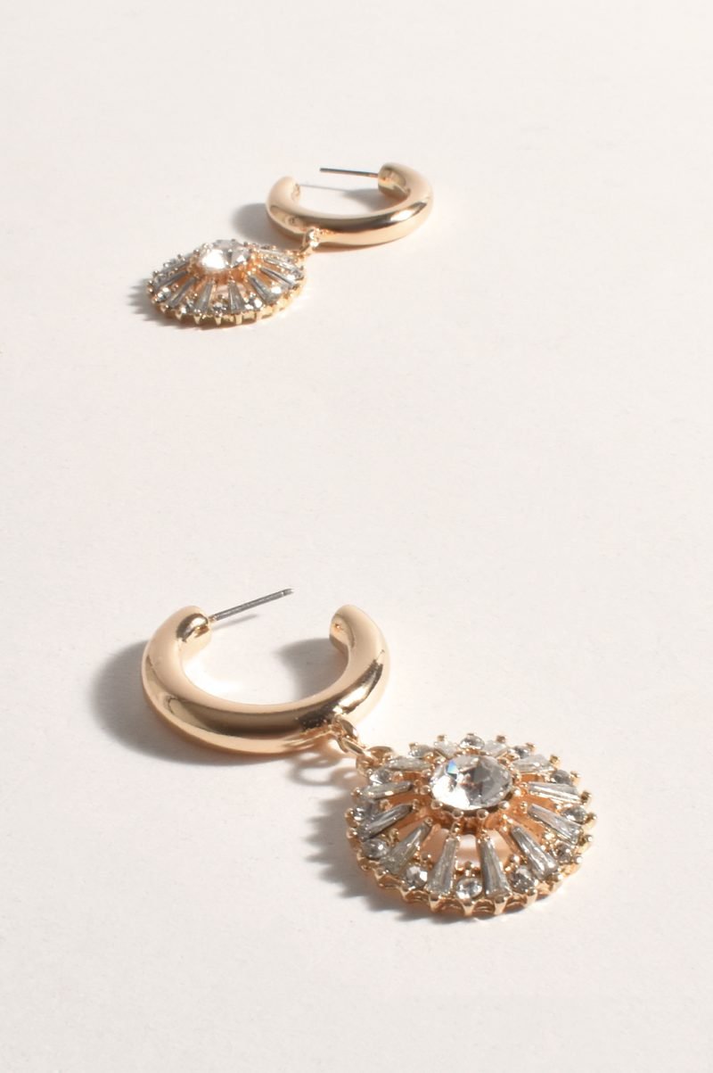 Crystal Drop Event Earrings - Statement Diamante and Plated Metal Costume Jewellery - Adorne