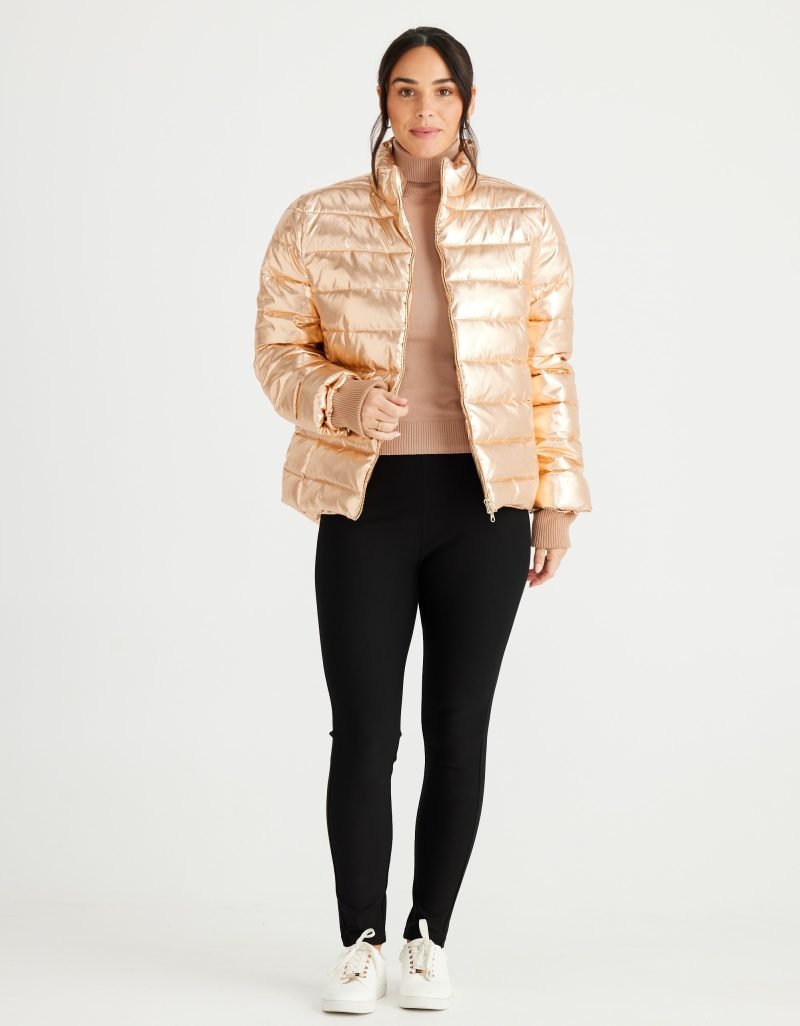 Sillian Puffer - Gold Metallic Jacket - Brave and True