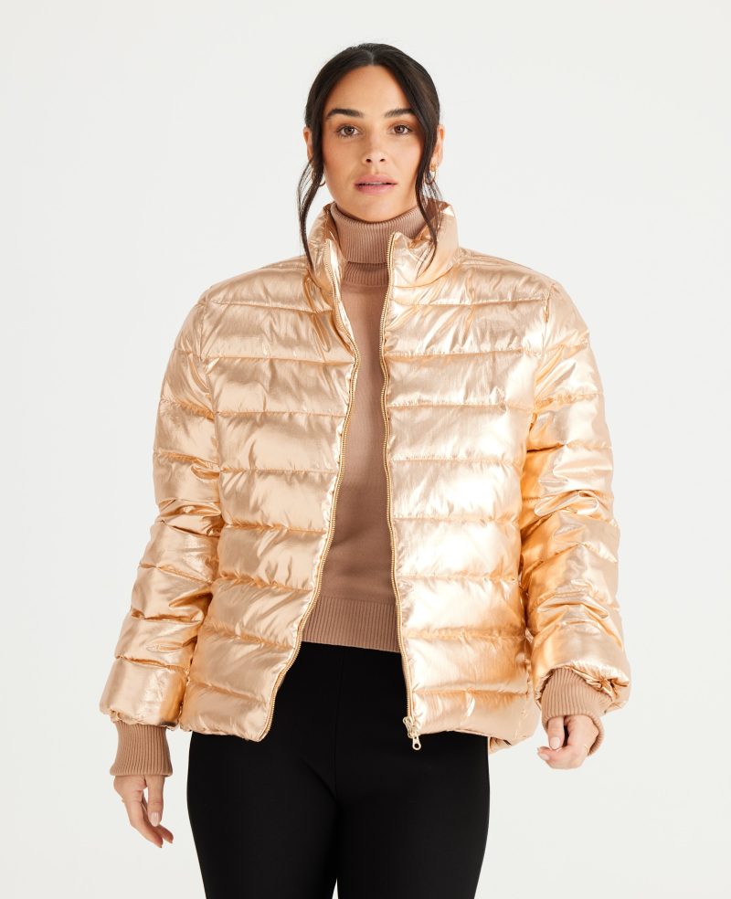 Sillian Puffer - Gold Metallic Jacket - Brave and True
