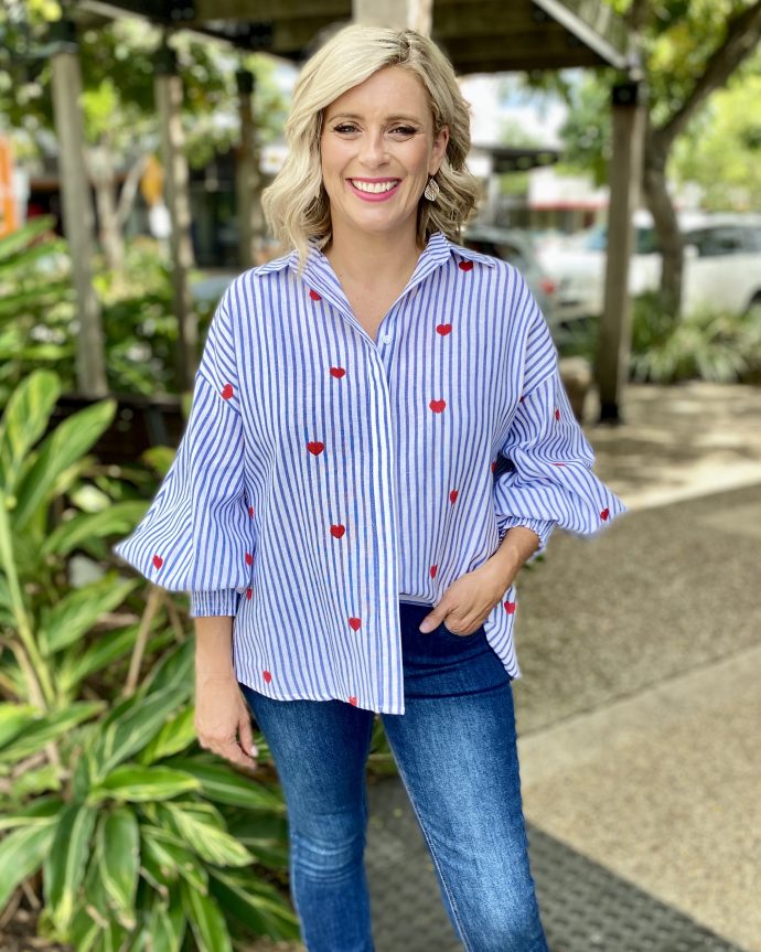 Abby Heart Shirt – Blue