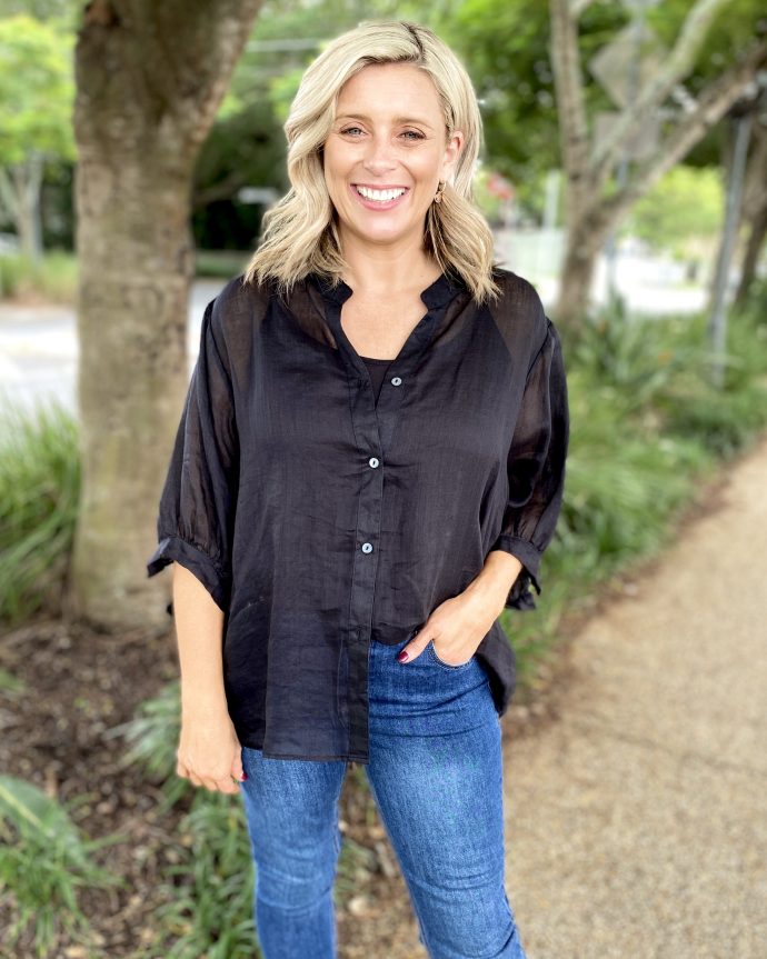 Aurora Linen Shirt – Black