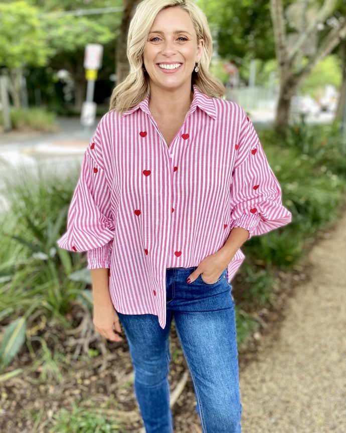 Abby Heart Shirt – Pink