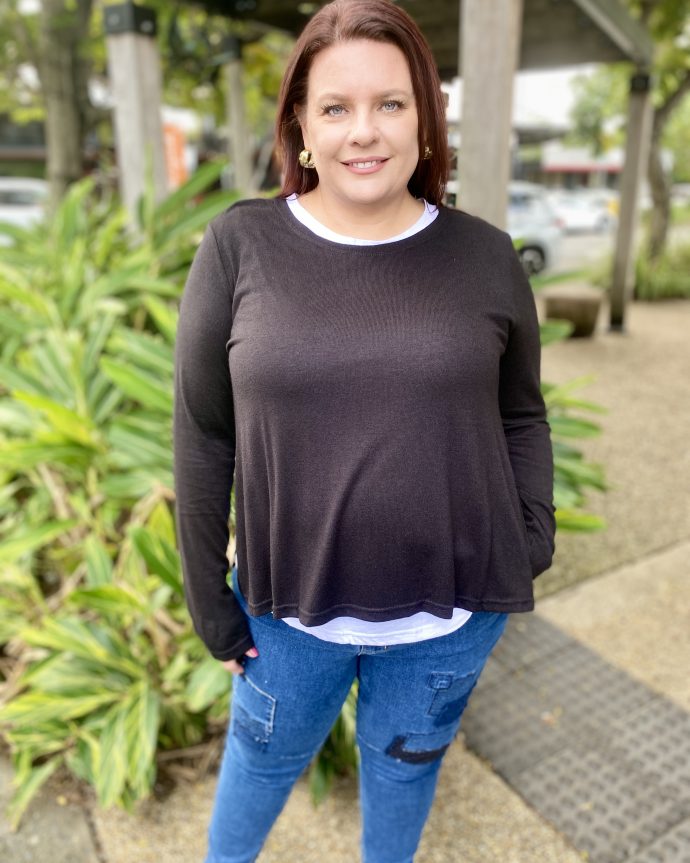 Alice 2 in 1 Knit Top – Black