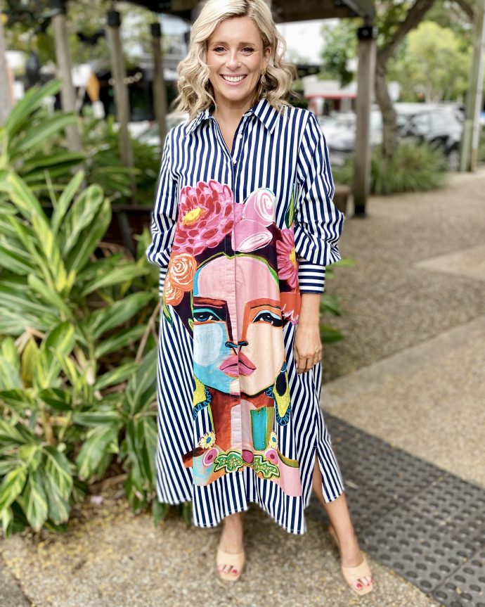 Frida Shirt Dress – Navy