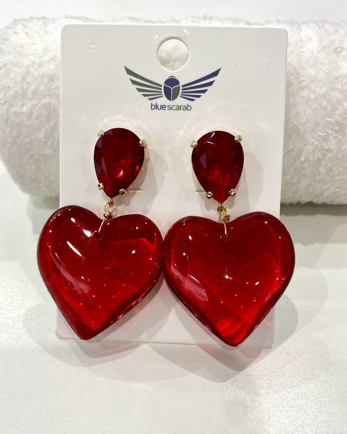 Isabelle Heart Earrings – Red