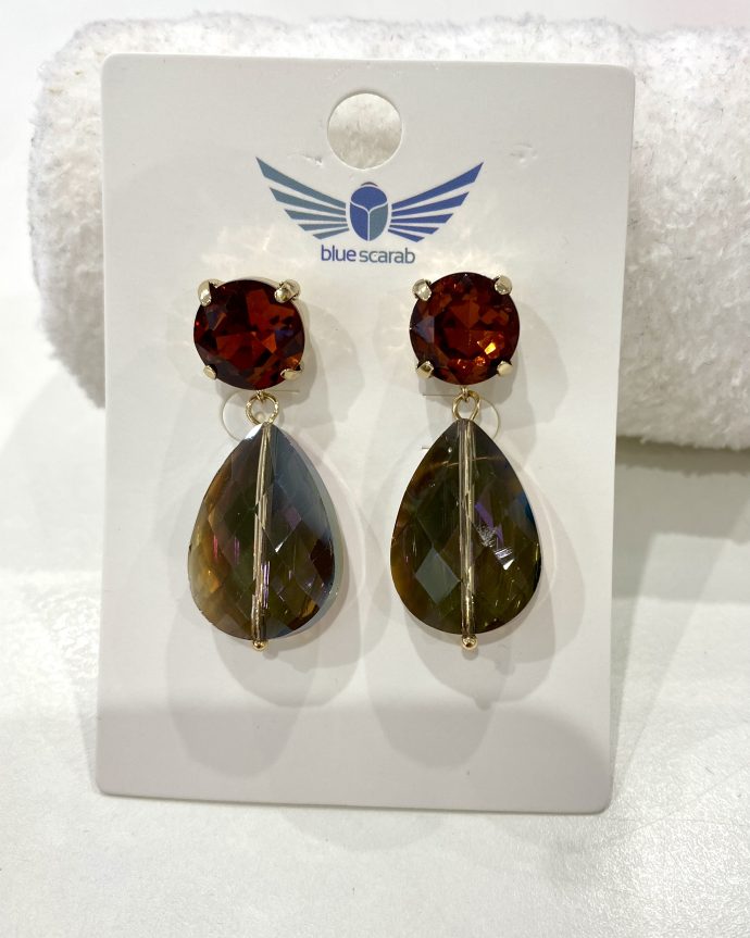 Fiona Tear Drop Earrings – Maroon