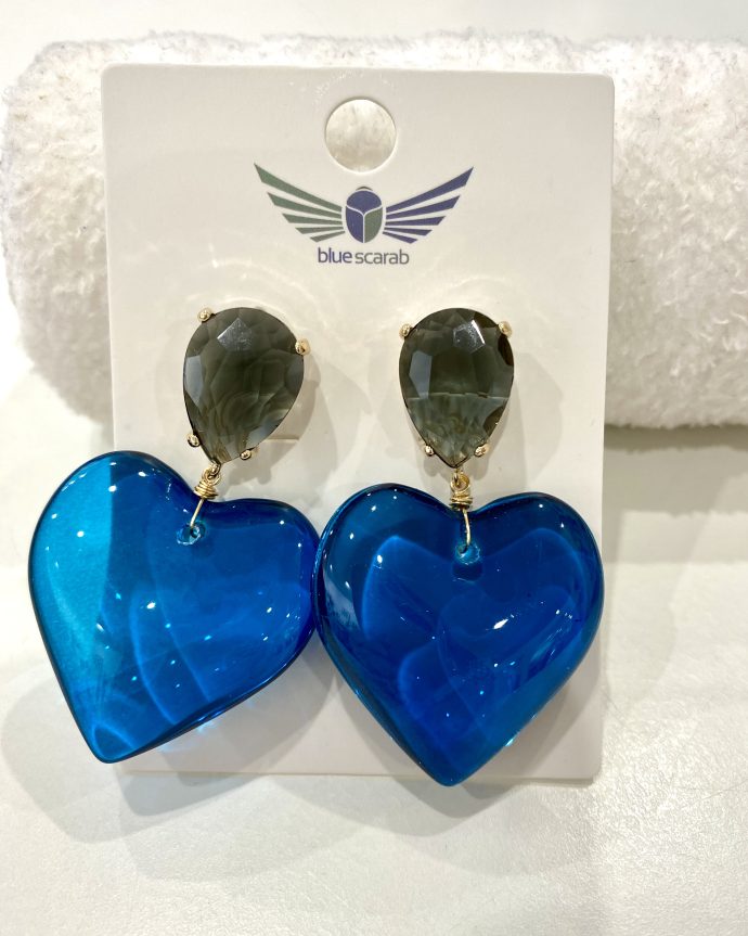 Isabelle Heart Earrings – Blue