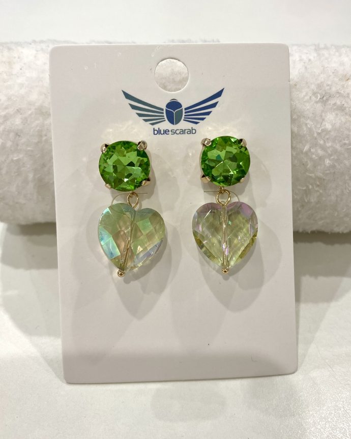 Imogen Heart Earrings – Green