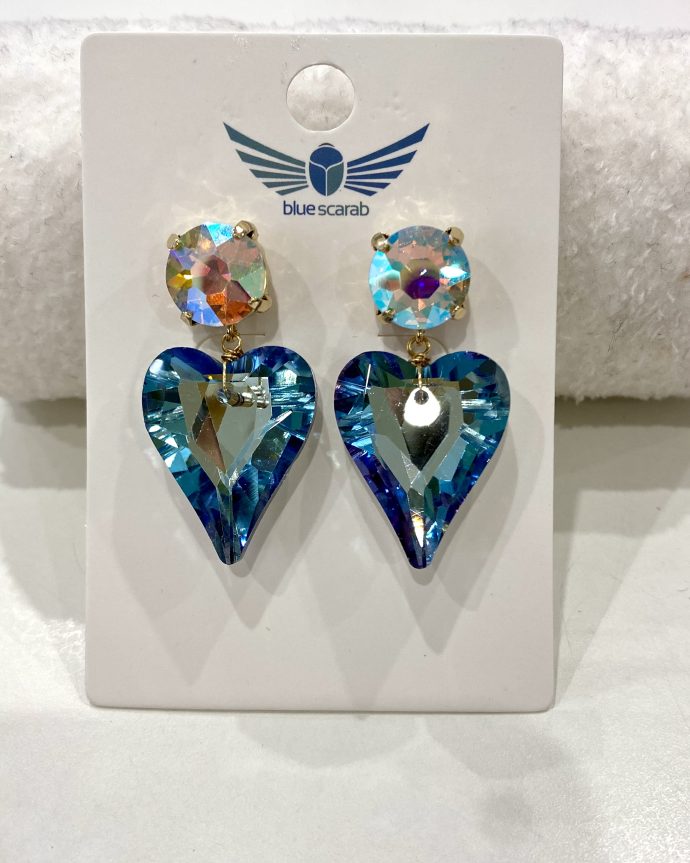 Eva Heart Earrings – Blue