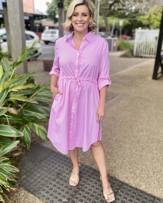 Skylar Stripe Dress – Pink
