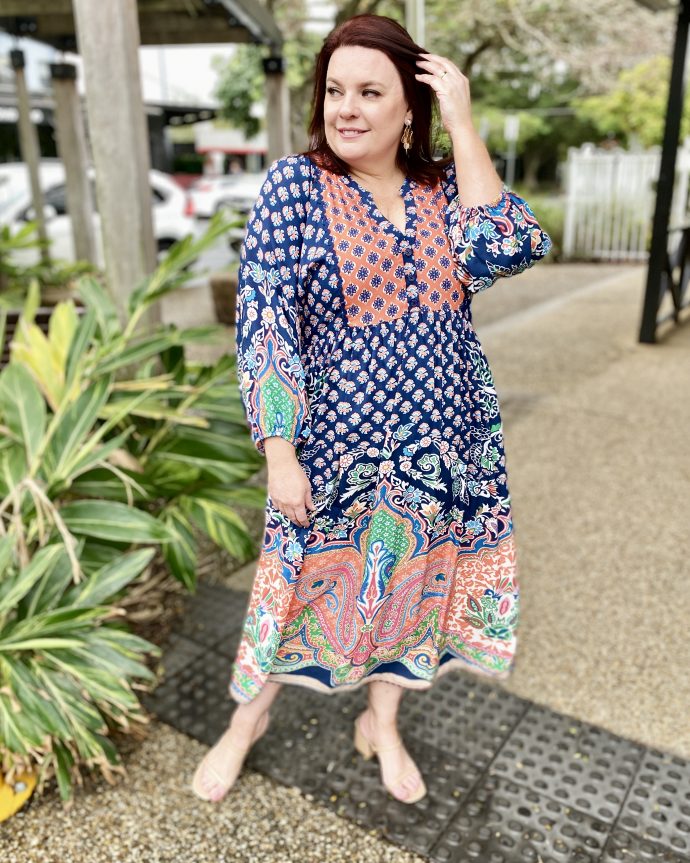 Sarai Midi Dress – Navy