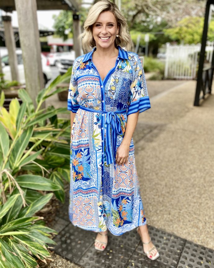 Velora Midi Dress – Ocean