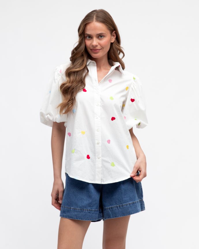 Aria Heart Shirt – White