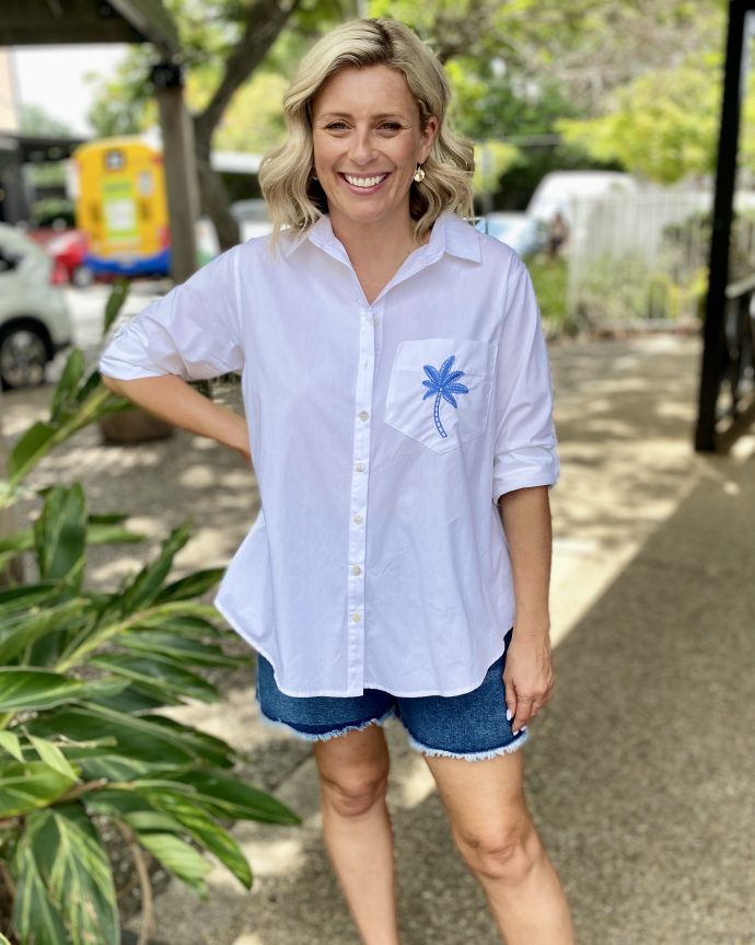 Alannah Shirt – White/Blue