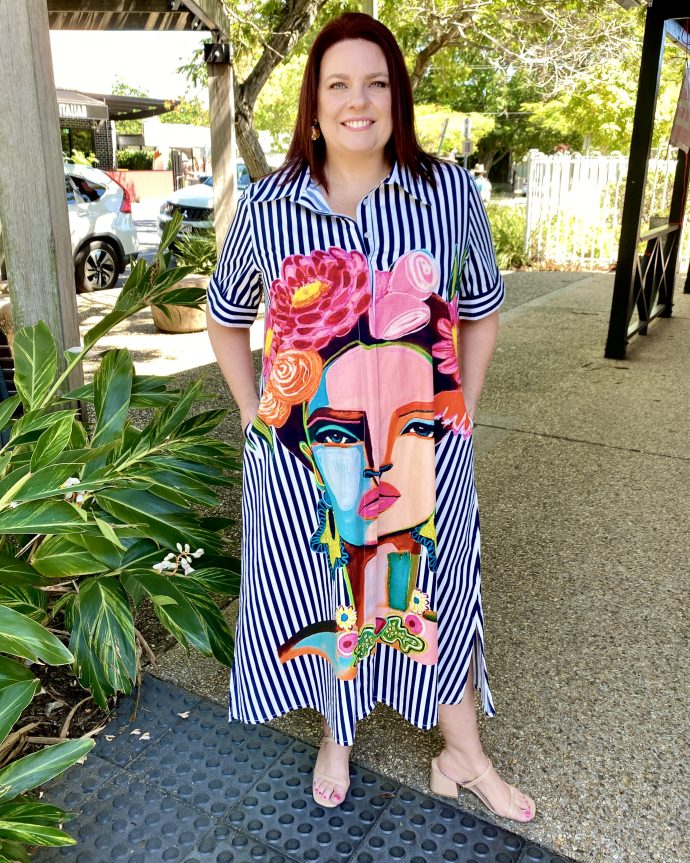 Frida Shirt Dress – Navy