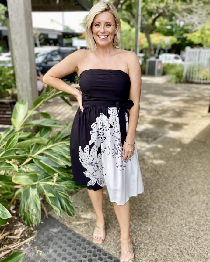 Avalon Mini Dress – Noir Bloom