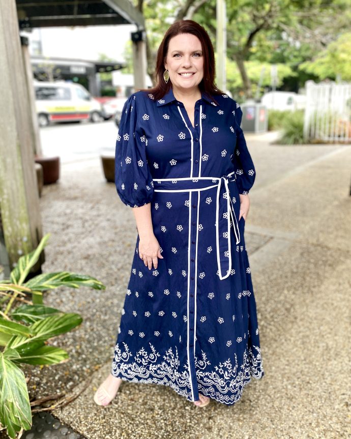 Irene Shirt Dress – Navy