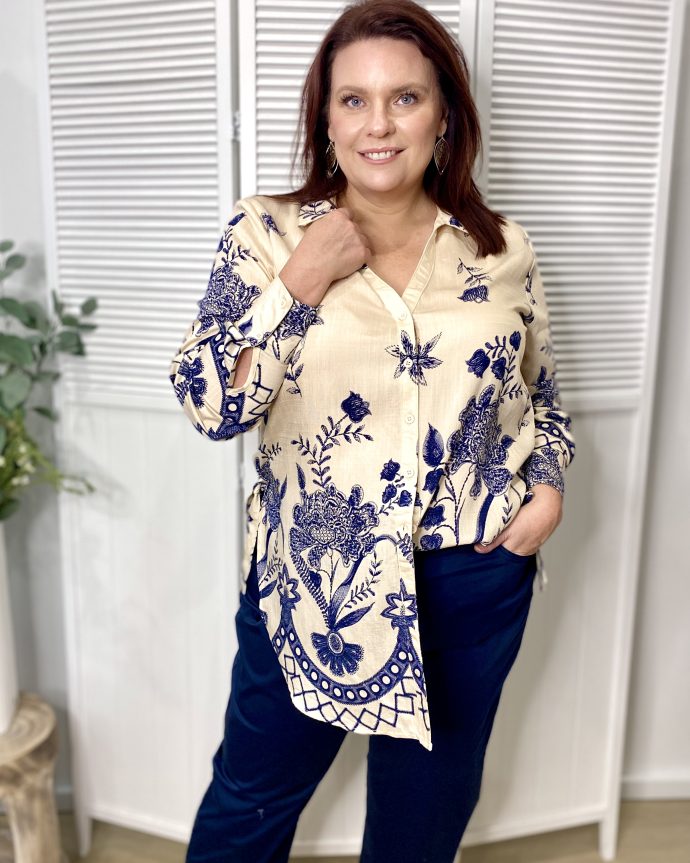 Kalani Tunic Top – Cream