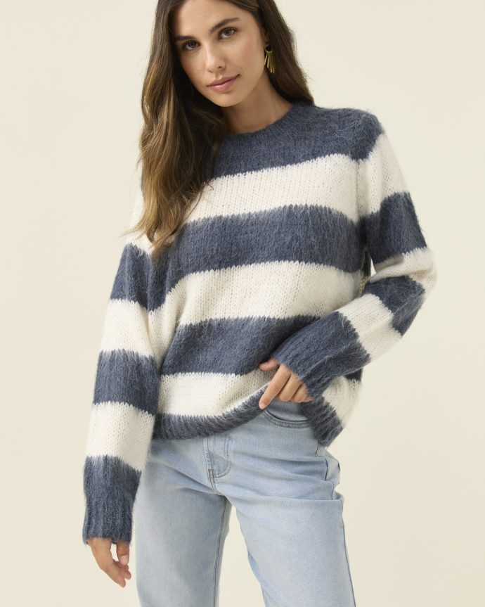 Pallas Stripe Jumper – Navy