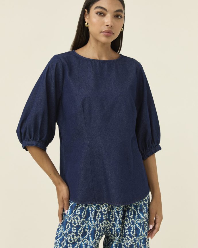 Sloane Denim Top – Indigo