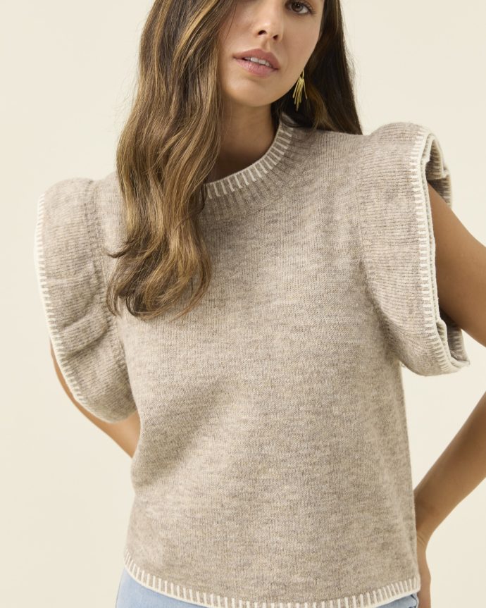 Athena Frill Knit – Stone