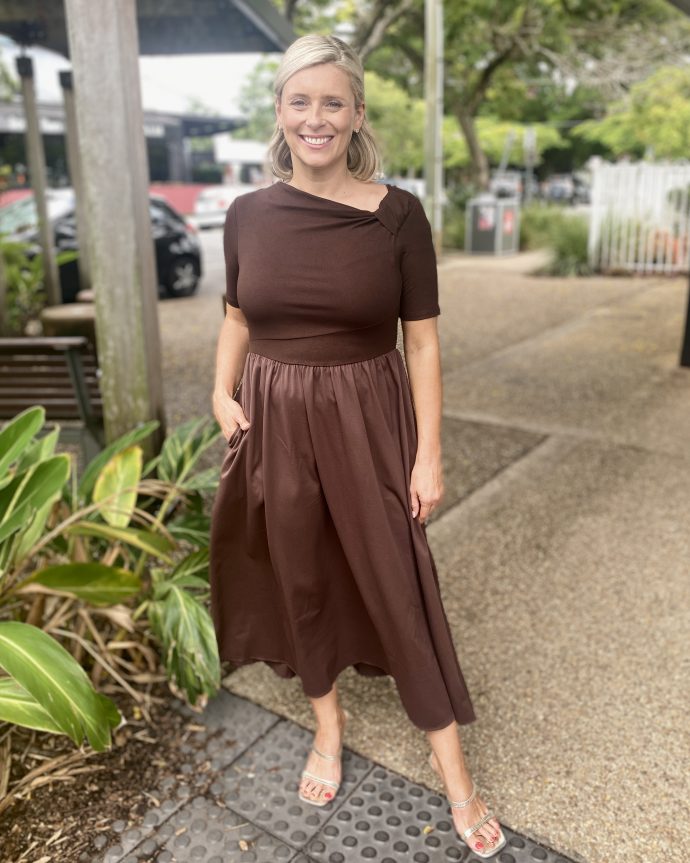 Miriam Midi Dress – Choc