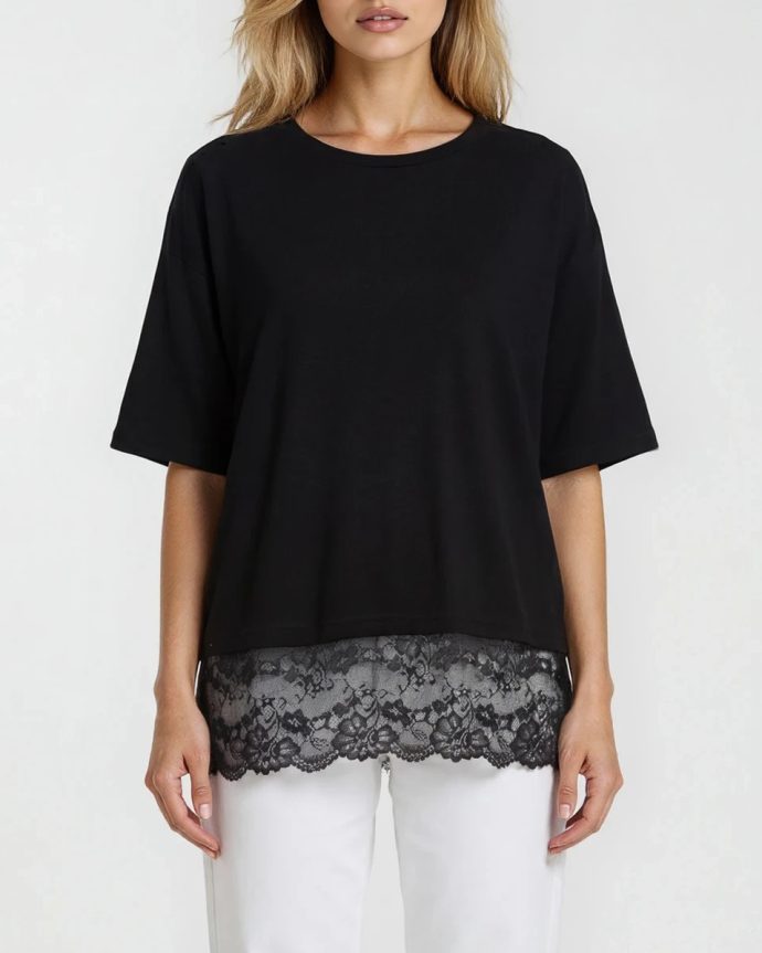 Lennon Lace Top – Black