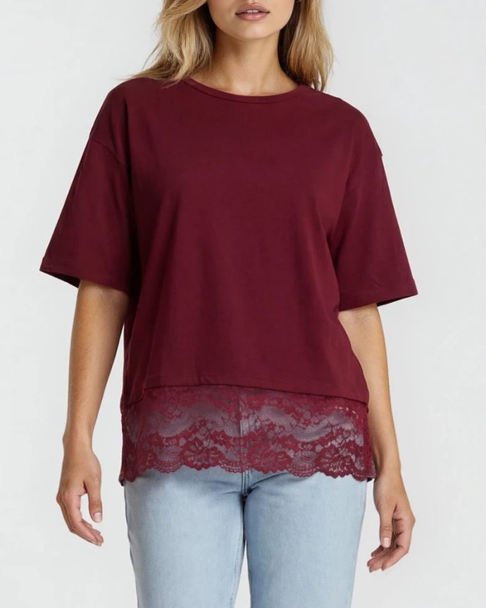 Lennon Lace Top – Wine