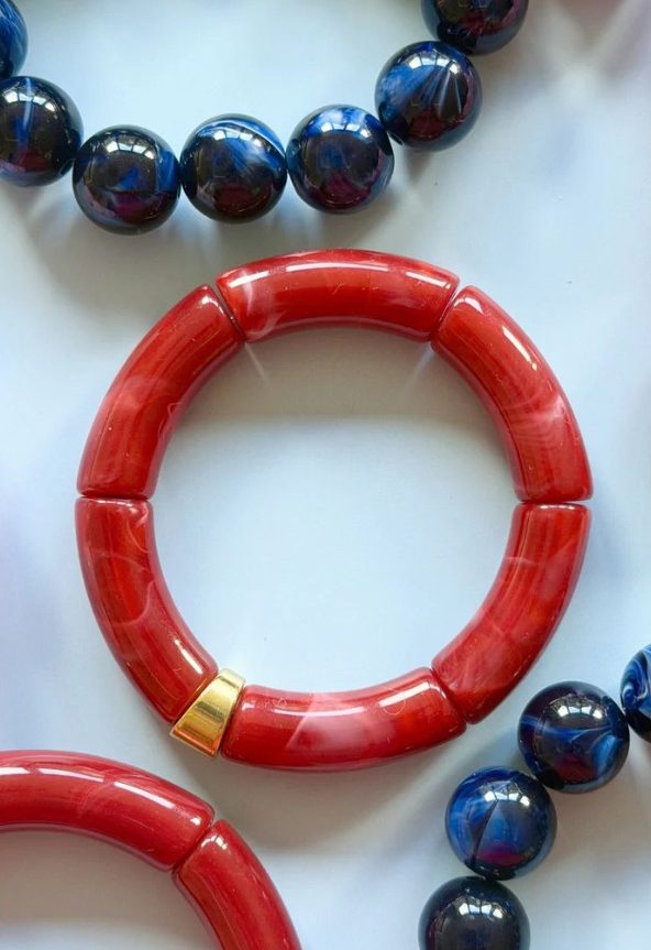 Tube Bracelet – Ruby Red